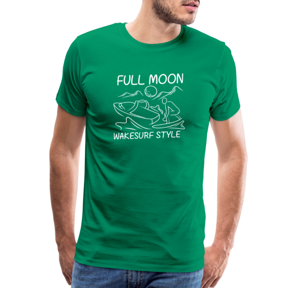 Full Moon Wakesurf Style Men's Premium T-Shirt - kelly green