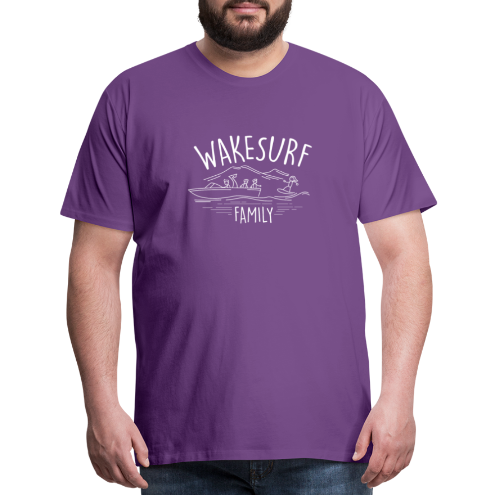 Wakesurf Family (boy and boy) Men's Premium T-Shirt - purple