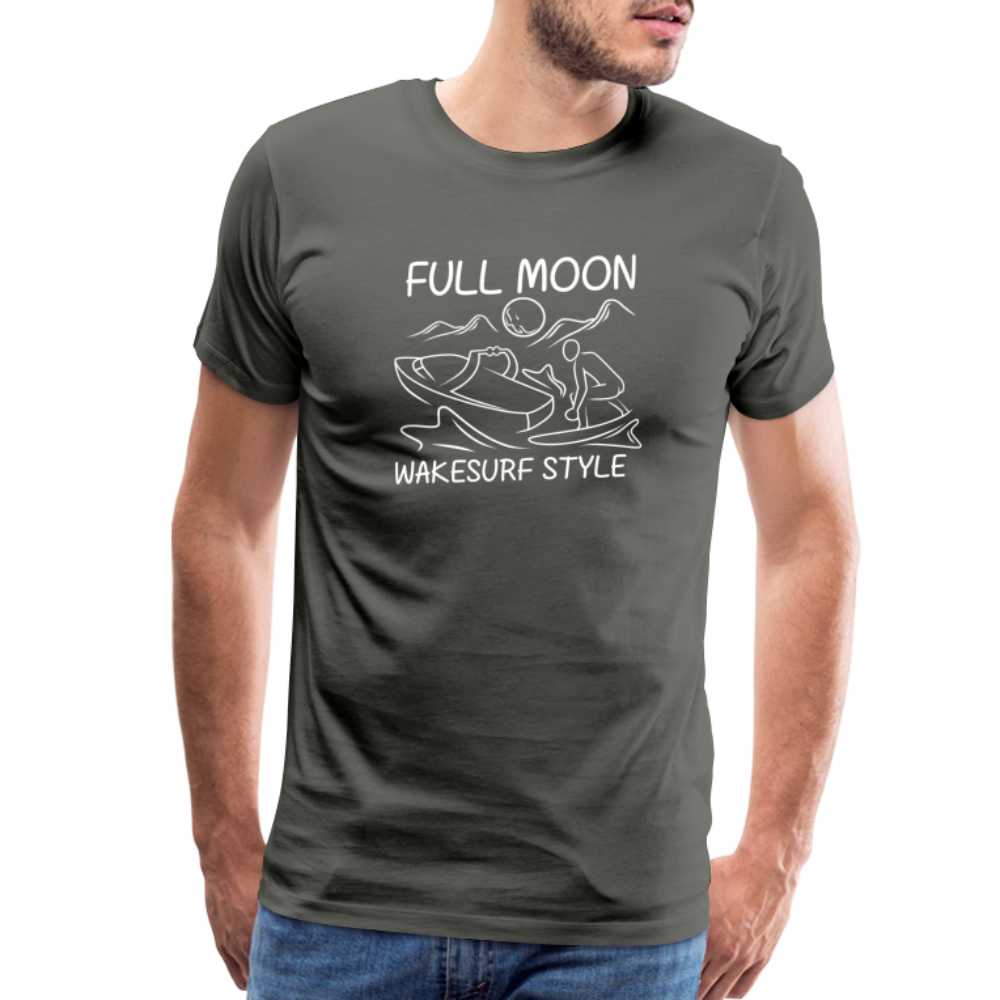 Full Moon Wakesurf Style Men's Premium T-Shirt - asphalt gray