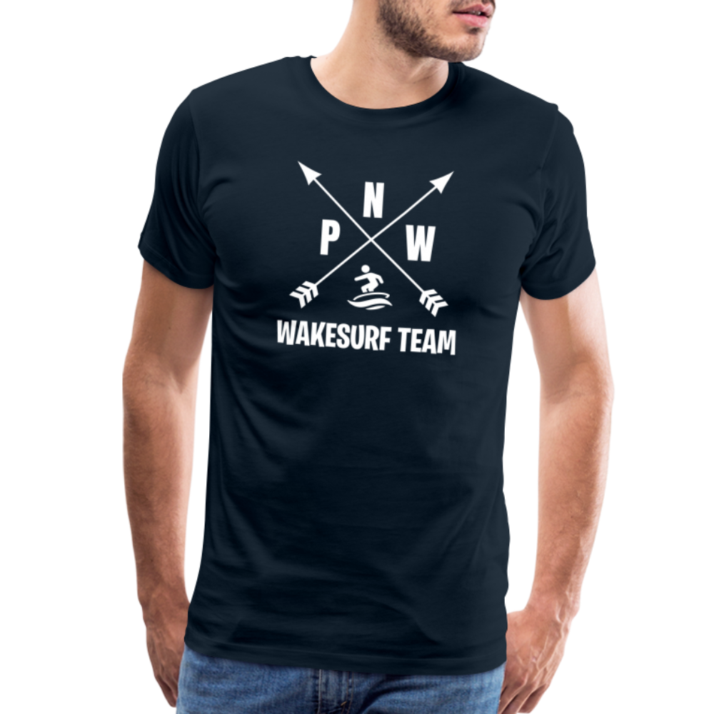 PNW Wakesurf Team Men's Premium T-Shirt - deep navy