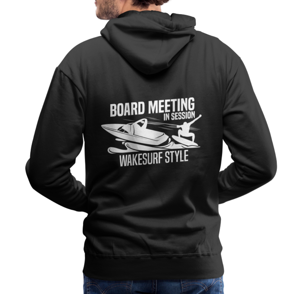 Board Meeting In Session Wakesurf Style Men’s Premium Hoodie - black
