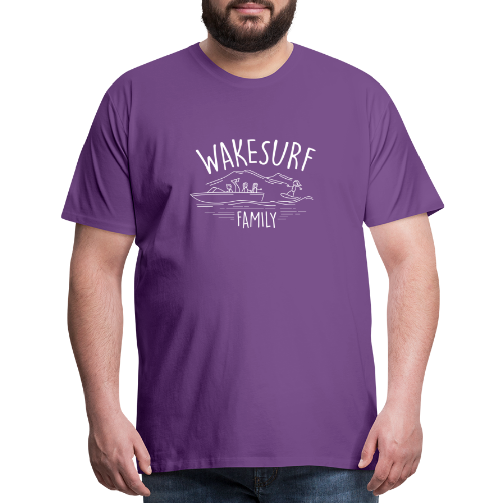 Wakesurf Family (girl and girl) Men's Premium T-Shirt - purple
