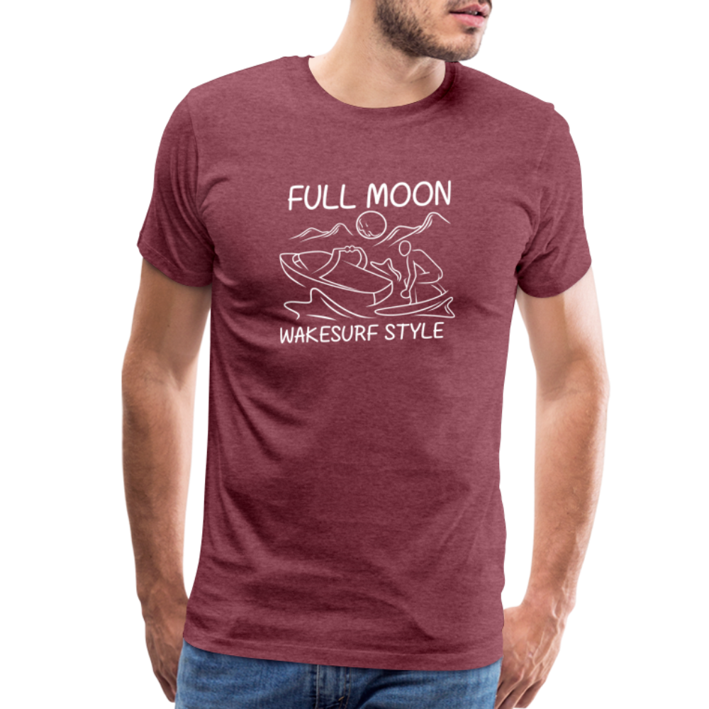 Full Moon Wakesurf Style Men's Premium T-Shirt - heather burgundy