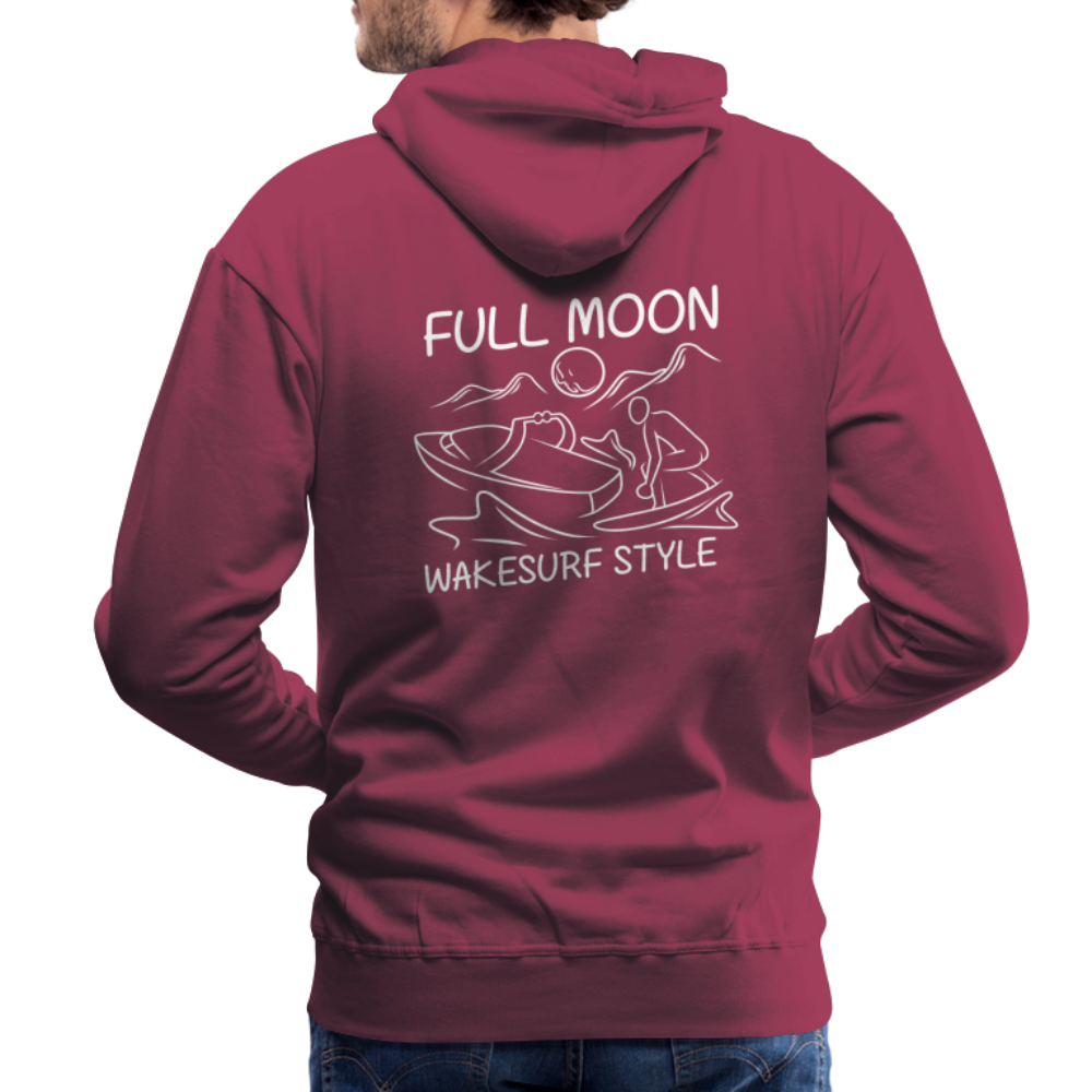 Full Moon Wakesurf Style Men’s Premium Hoodie - burgundy