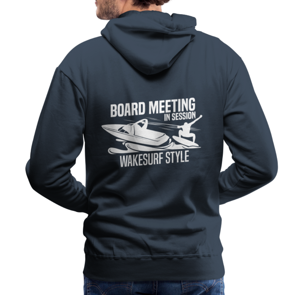 Board Meeting In Session Wakesurf Style Men’s Premium Hoodie - navy