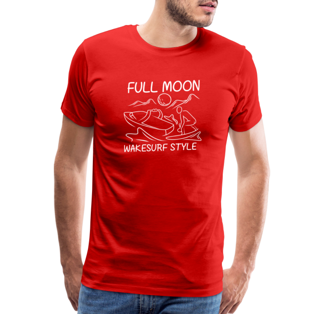 Full Moon Wakesurf Style Men's Premium T-Shirt - red