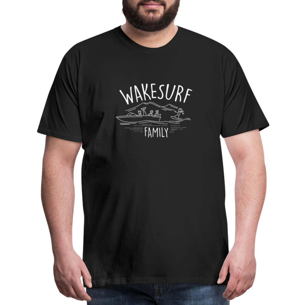 Wakesurf Family (boy and boy) Men's Premium T-Shirt - black