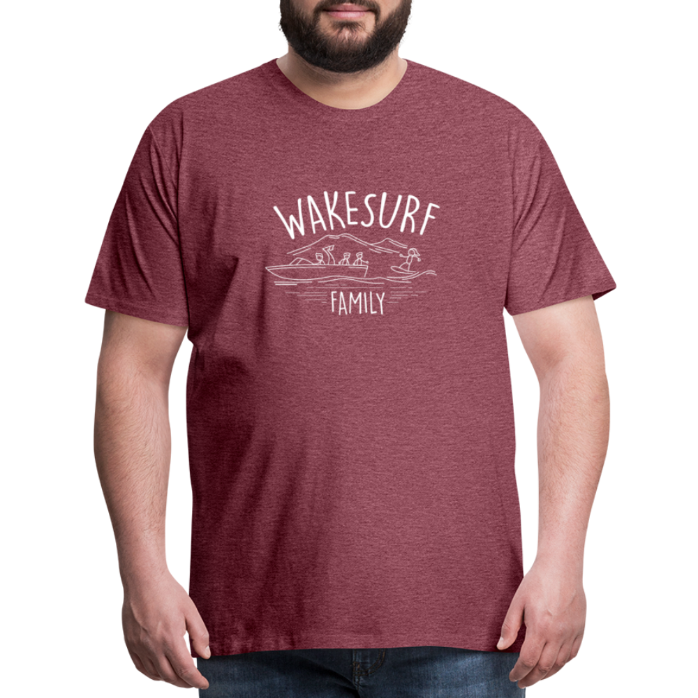 Wakesurf Family (boy and boy) Men's Premium T-Shirt - heather burgundy