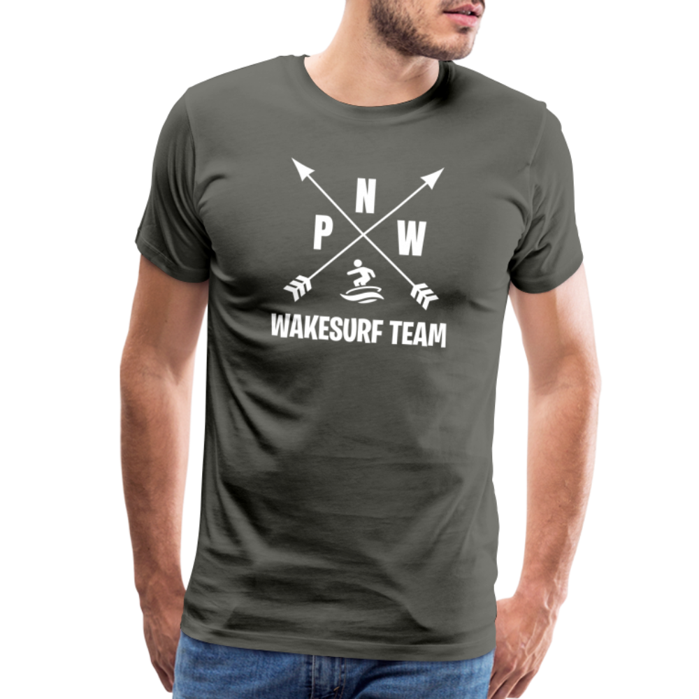 PNW Wakesurf Team Men's Premium T-Shirt - asphalt gray