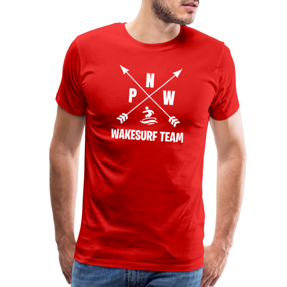 PNW Wakesurf Team Men's Premium T-Shirt - red