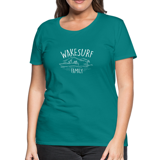 Wakesurf Family (boy and girl) Women’s Premium T-Shirt - teal