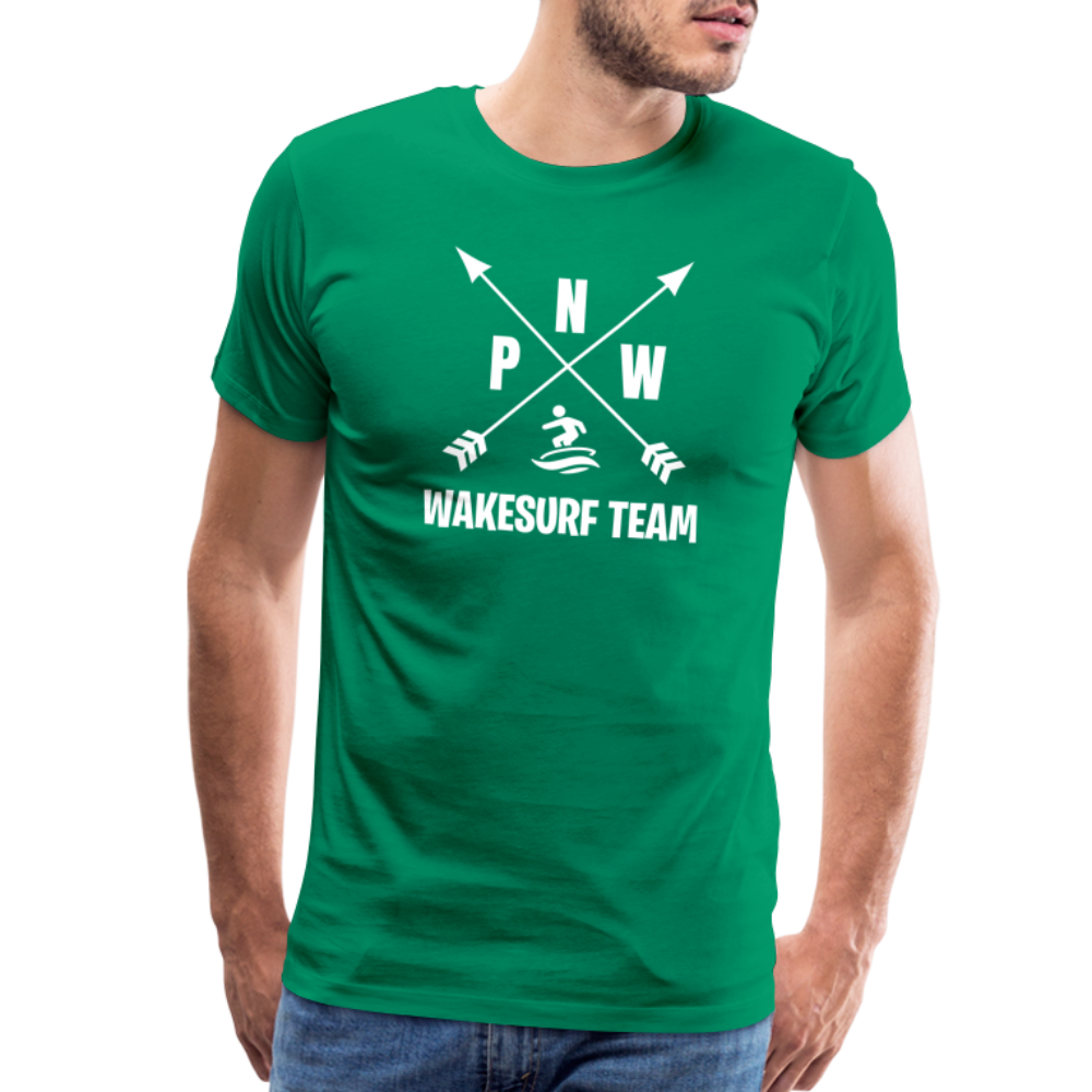 PNW Wakesurf Team Men's Premium T-Shirt - kelly green