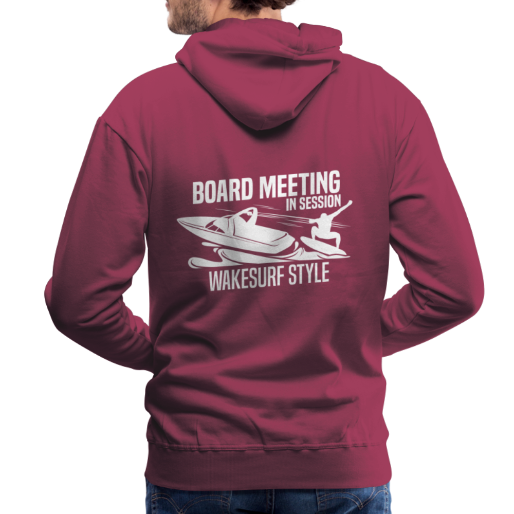 Board Meeting In Session Wakesurf Style Men’s Premium Hoodie - burgundy