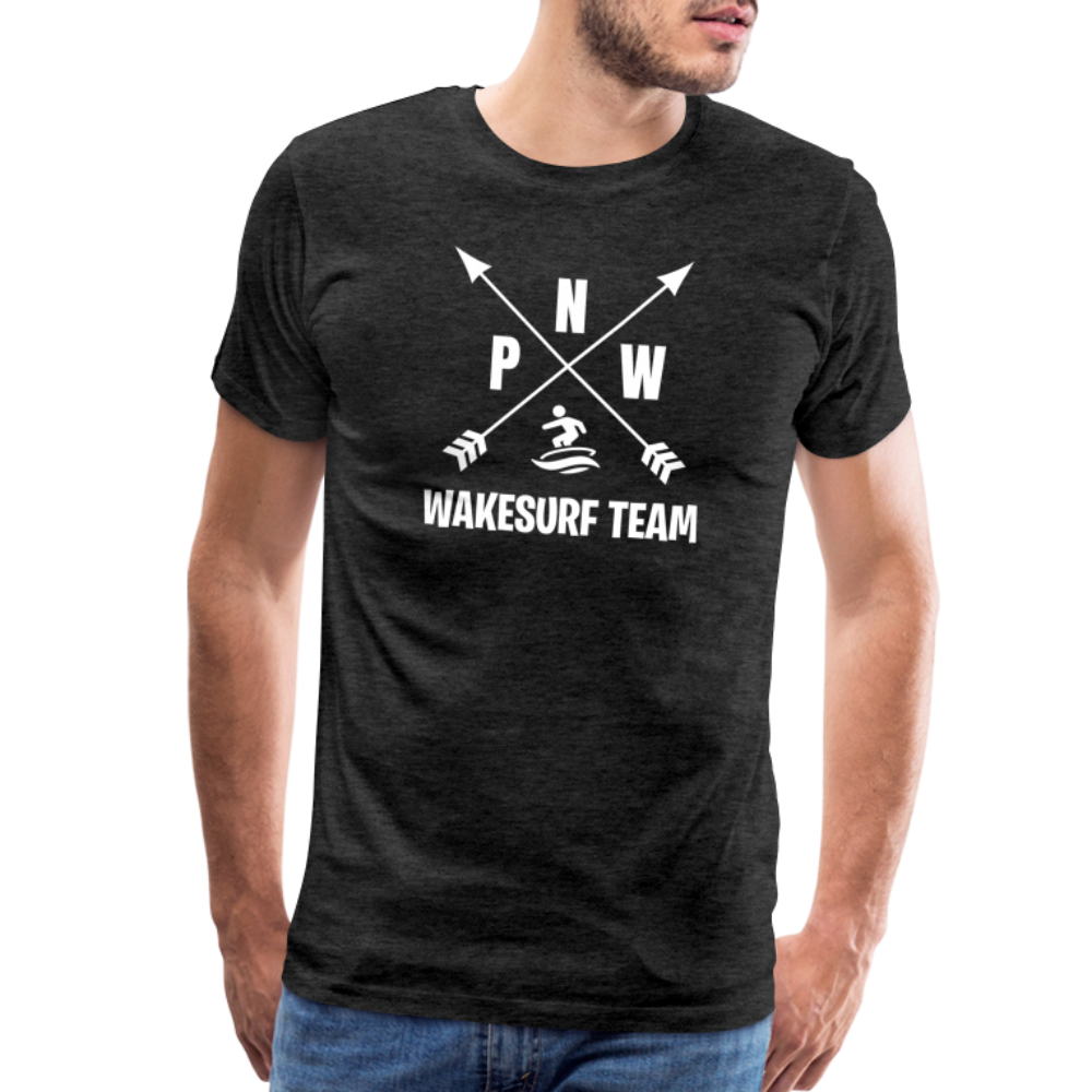 PNW Wakesurf Team Men's Premium T-Shirt - charcoal grey
