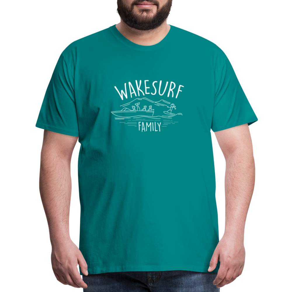 Wakesurf Family (boy and boy) Men's Premium T-Shirt - teal