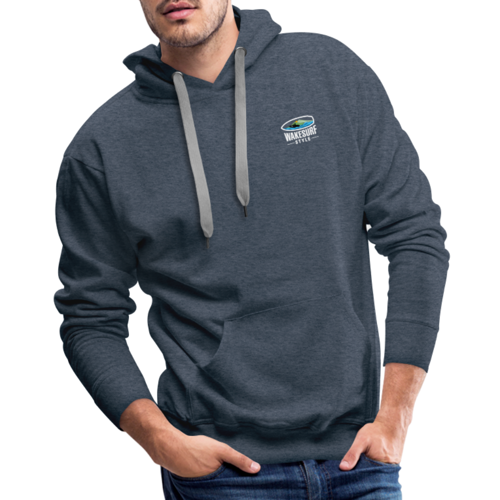 Ballast Up & Surf - Wake Responsibly - Men’s Premium Hoodie - heather denim