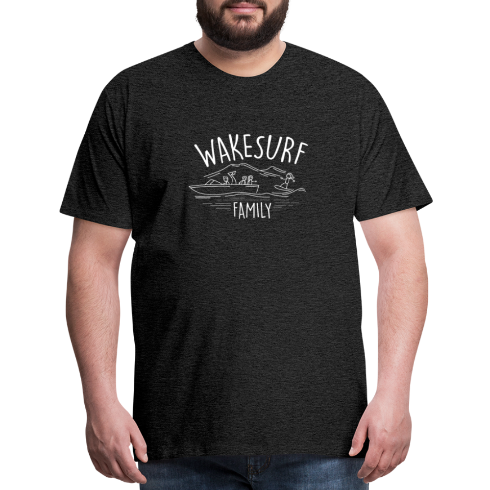 Wakesurf Family (boy and girl) Men's Premium T-Shirt - charcoal grey