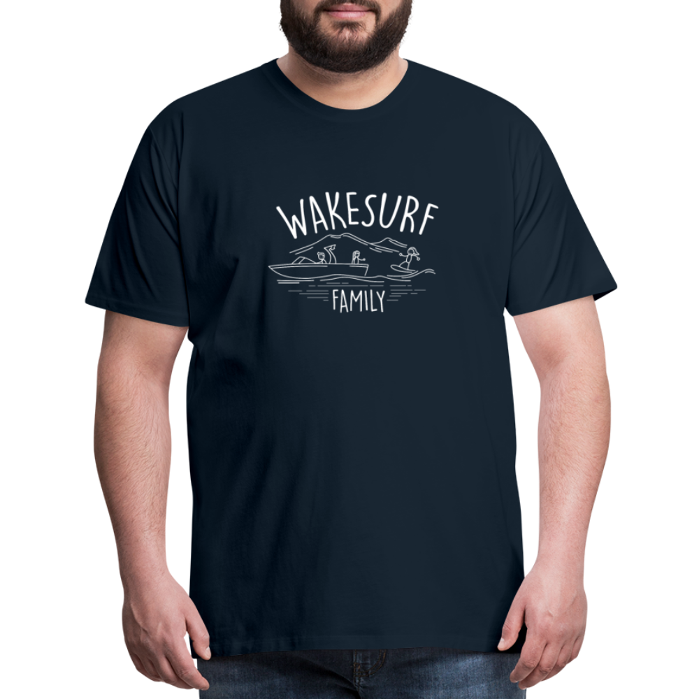 Wakesurf Family (girl) Men's Premium T-Shirt - deep navy