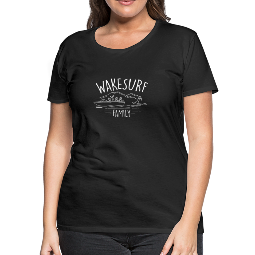 Wakesurf Family (girl and girl) Women’s Premium T-Shirt - black