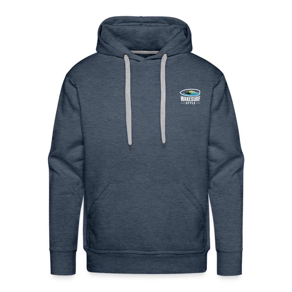 Board Meeting In Session Wakesurf Style Men’s Premium Hoodie - heather denim