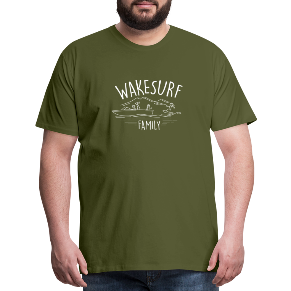 Wakesurf Family (girl) Men's Premium T-Shirt - olive green