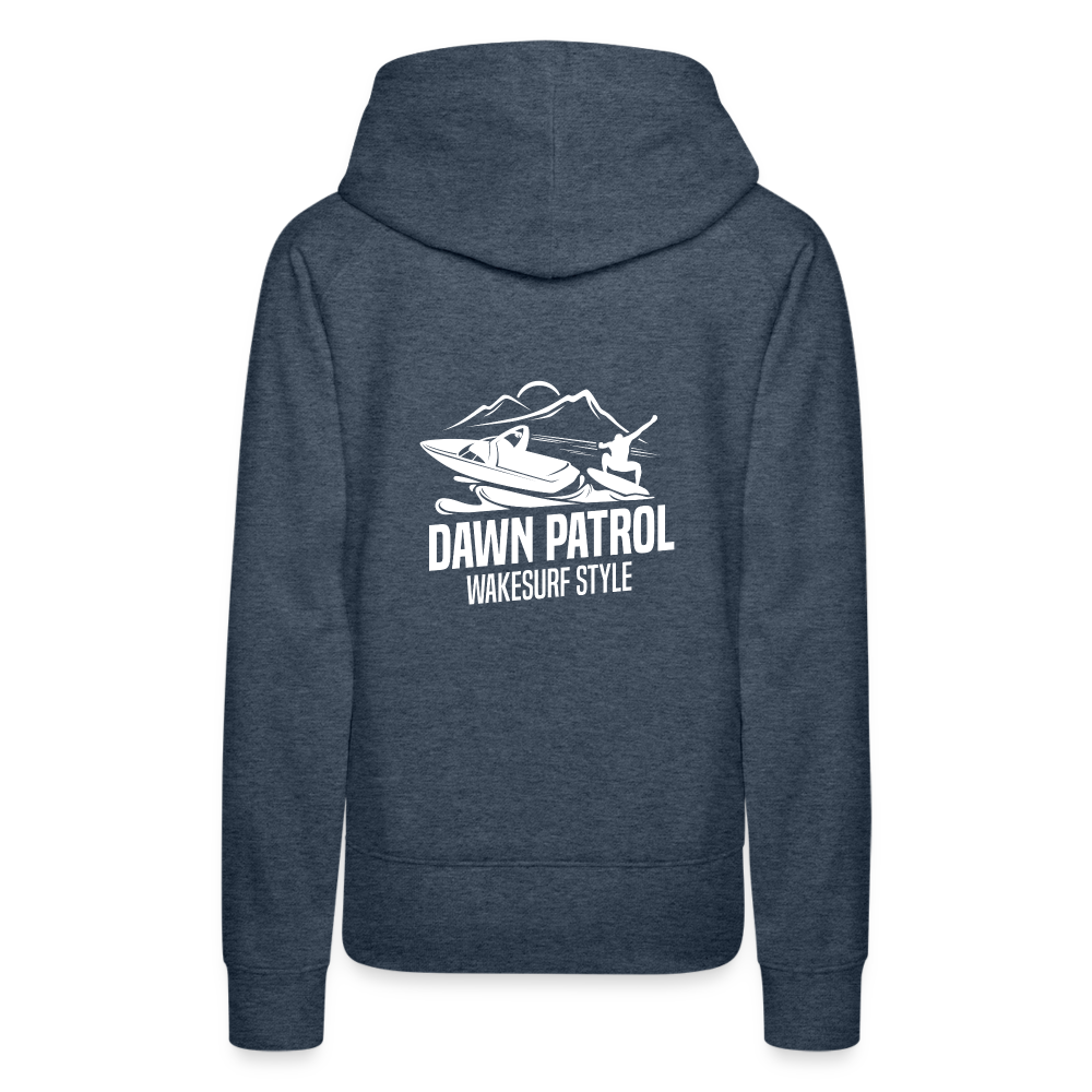 Dawn Patrol Wakesurf Style Women’s Premium Hoodie - heather denim