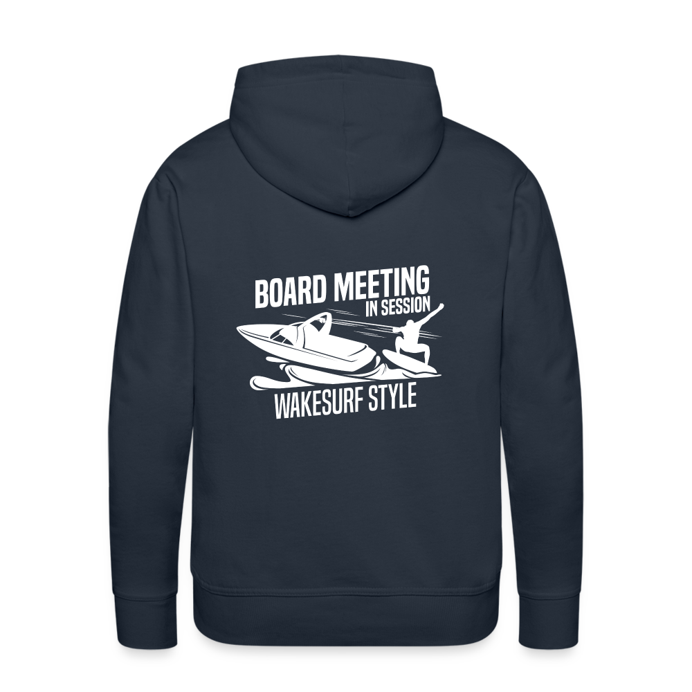 Board Meeting In Session Wakesurf Style Men’s Premium Hoodie - navy