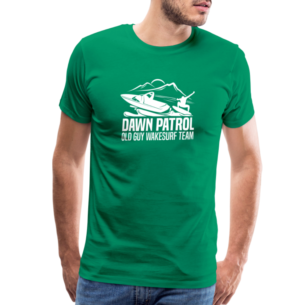 Dawn Patrol - Old Guy Wakesurf Team Men's Premium T-Shirt - kelly green