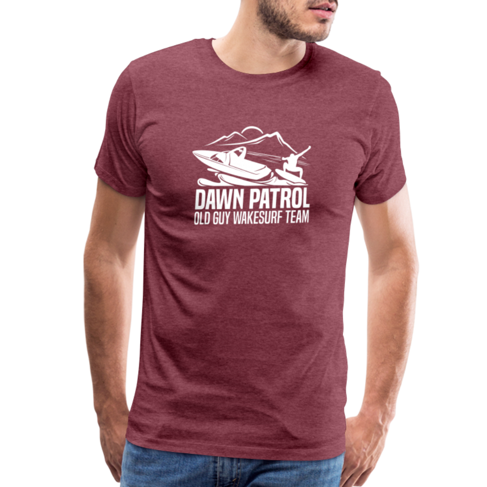 Dawn Patrol - Old Guy Wakesurf Team Men's Premium T-Shirt - heather burgundy