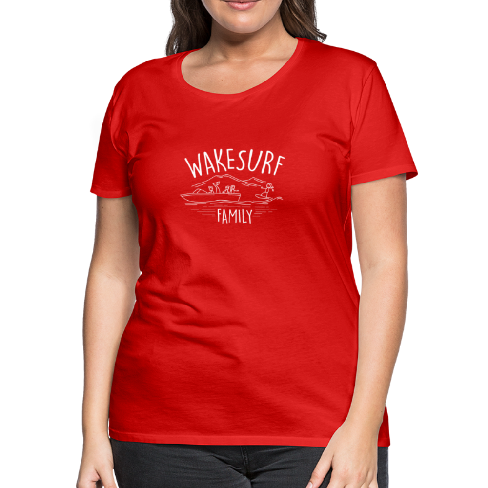 Wakesurf Family (boy and girl) Women’s Premium T-Shirt - red