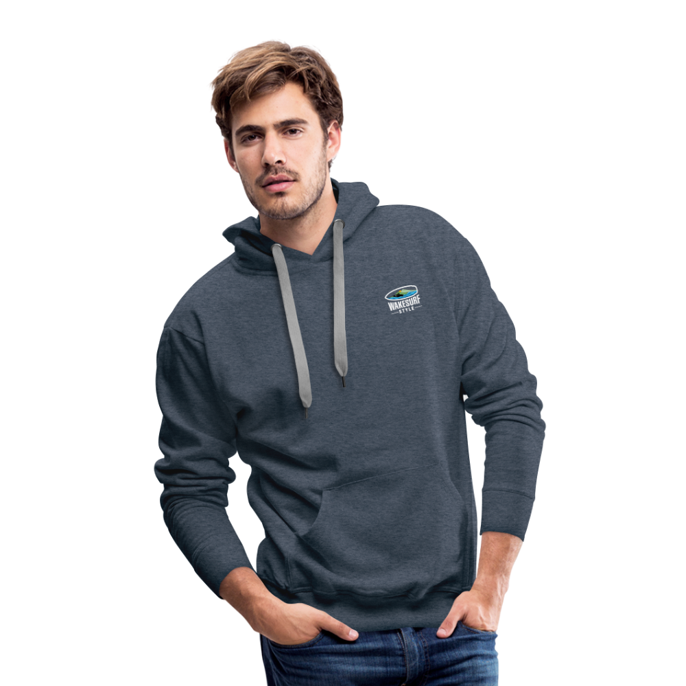 Full Moon Wakesurf Style Men’s Premium Hoodie - heather denim