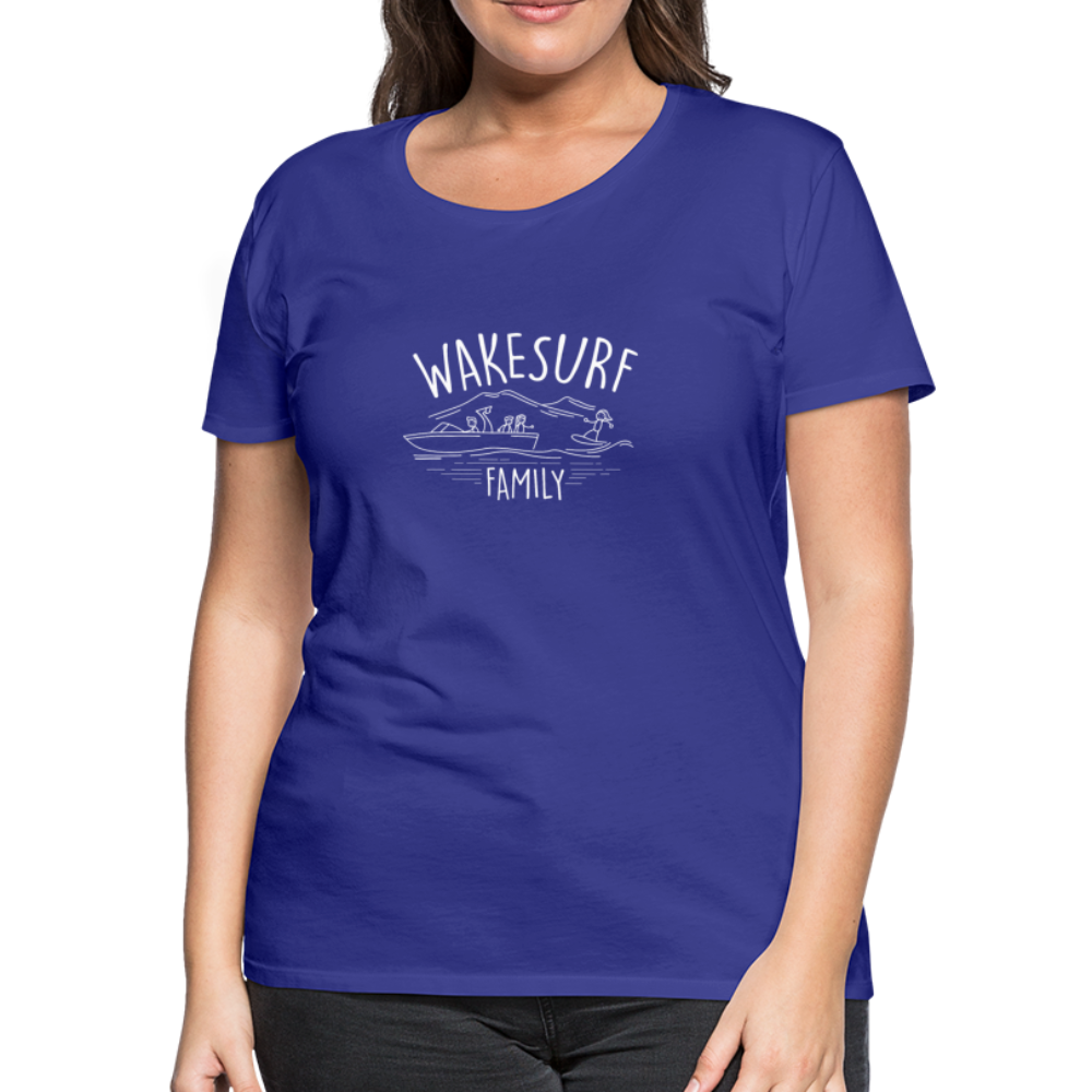 Wakesurf Family (boy and girl) Women’s Premium T-Shirt - royal blue