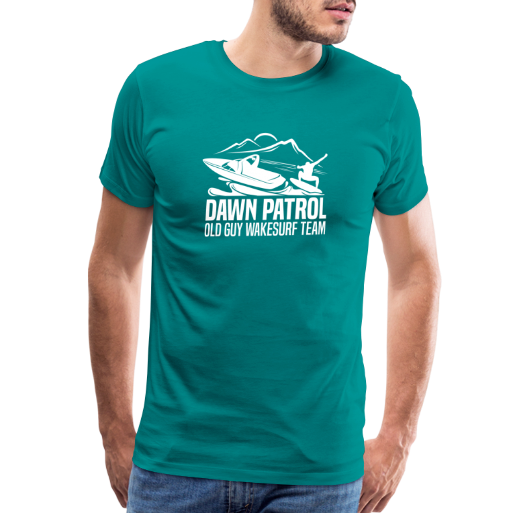 Dawn Patrol - Old Guy Wakesurf Team Men's Premium T-Shirt - teal