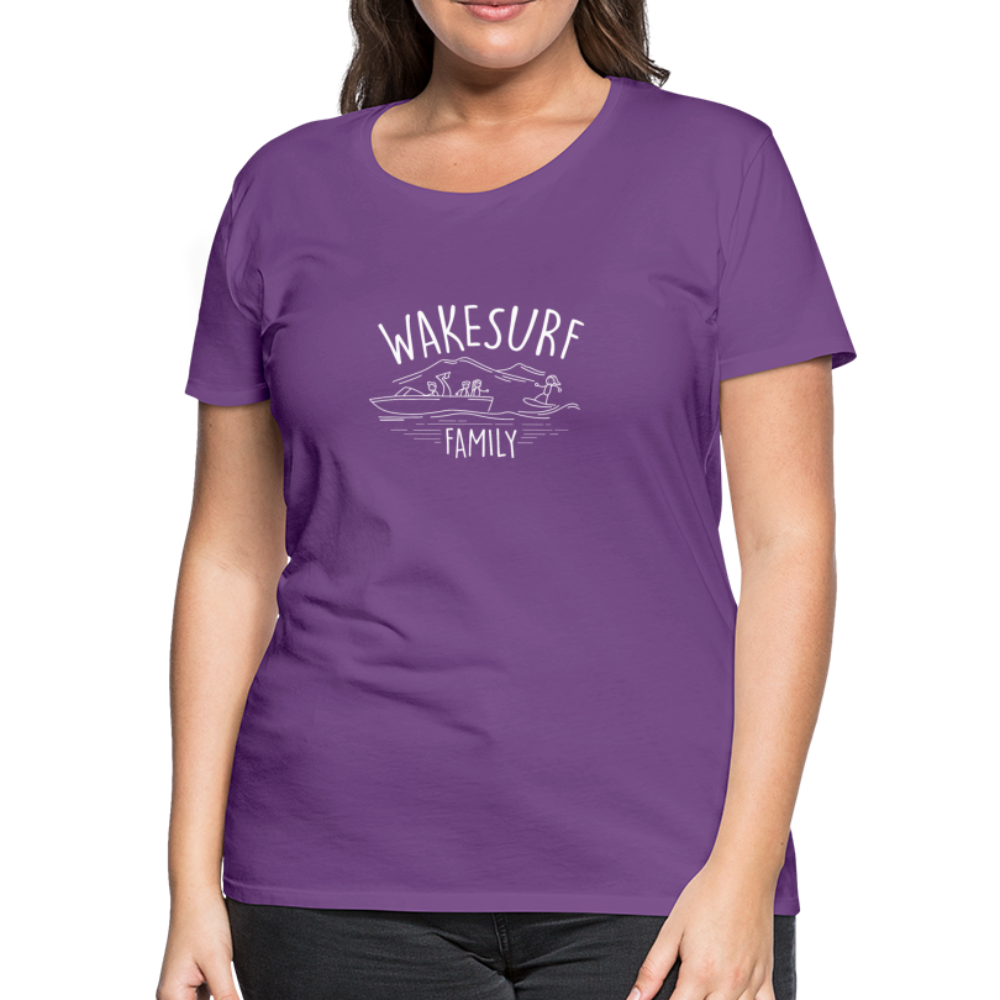 Wakesurf Family (boy and girl) Women’s Premium T-Shirt - purple