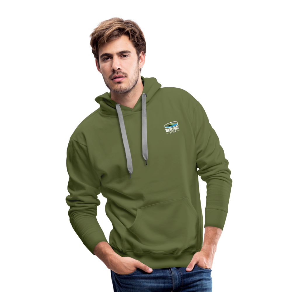 Full Moon Wakesurf Style Men’s Premium Hoodie - olive green