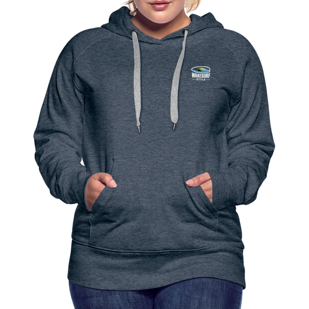 Dawn Patrol Wakesurf Style Women’s Premium Hoodie - heather denim