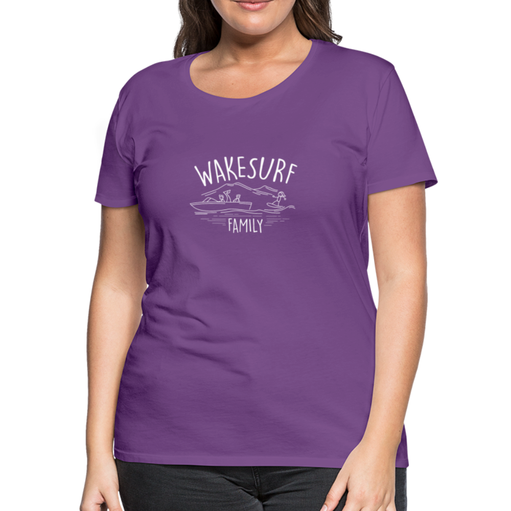 Wakesurf Family (boy) Women’s Premium T-Shirt - purple