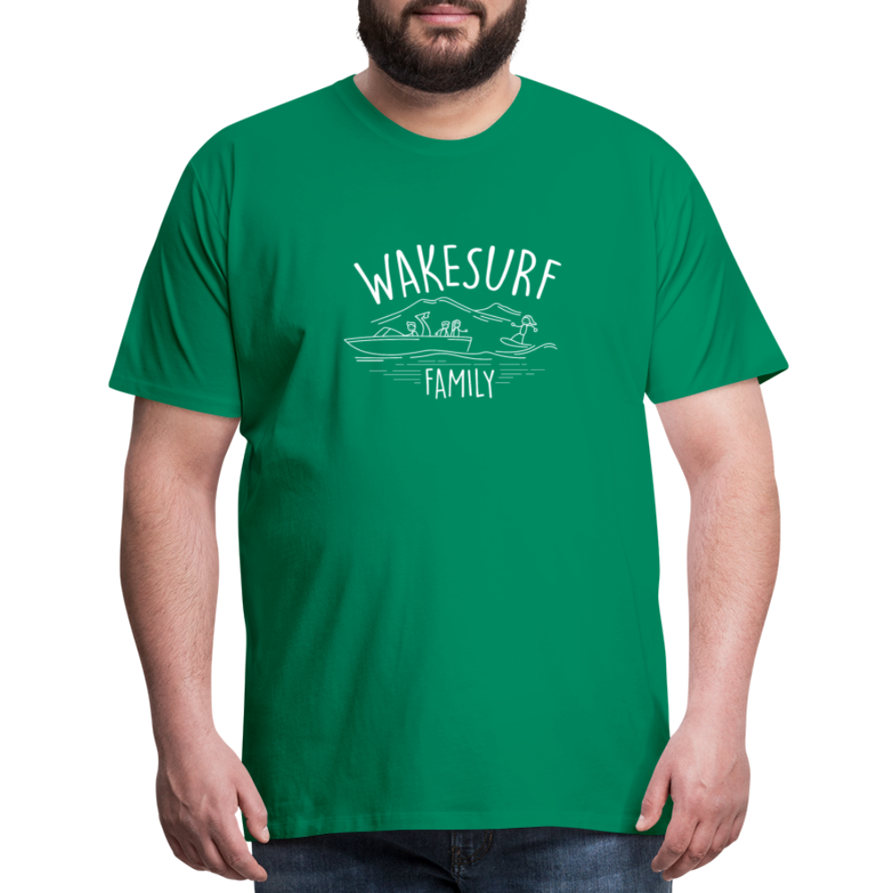 Wakesurf Family (boy and girl) Men's Premium T-Shirt - kelly green