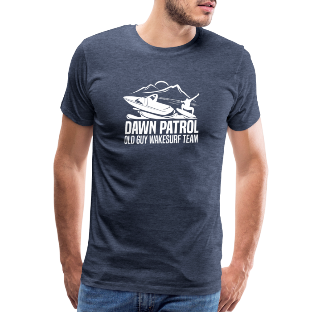 Dawn Patrol - Old Guy Wakesurf Team Men's Premium T-Shirt - heather blue