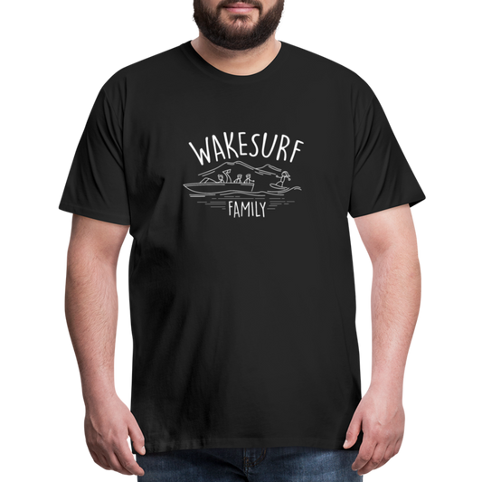 Wakesurf Family (boy and boy) Men's Premium T-Shirt - black