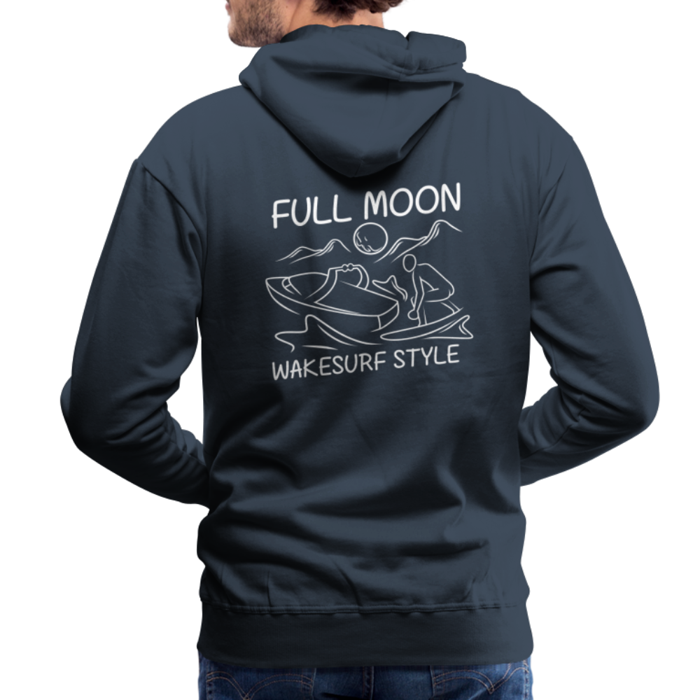 Full Moon Wakesurf Style Men’s Premium Hoodie - navy