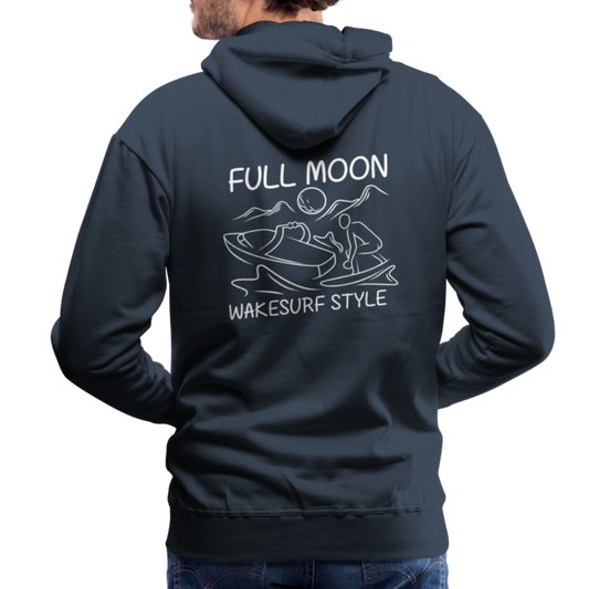 Full Moon Wakesurf Style Men’s Premium Hoodie - navy