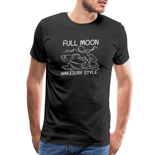 Full Moon Wakesurf Style Men's Premium T-Shirt - black