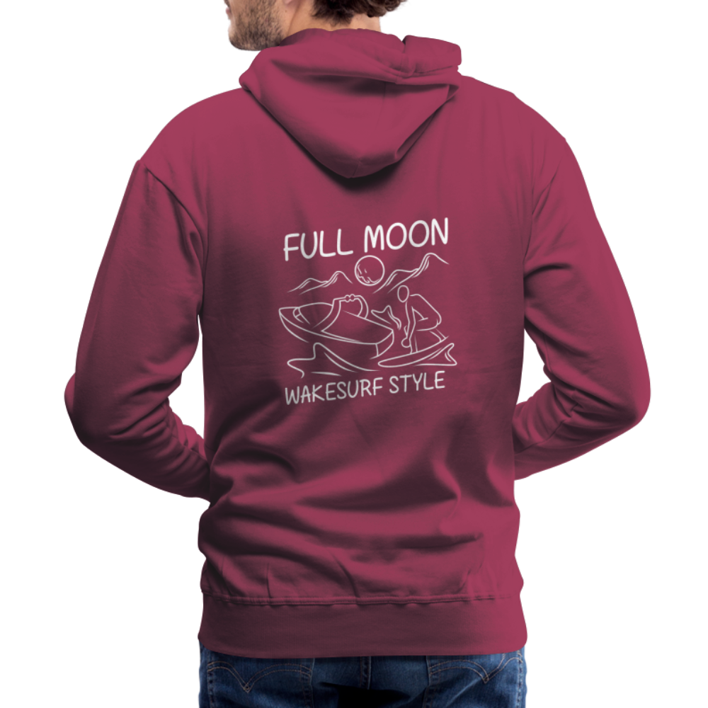 Full Moon Wakesurf Style Men’s Premium Hoodie - burgundy