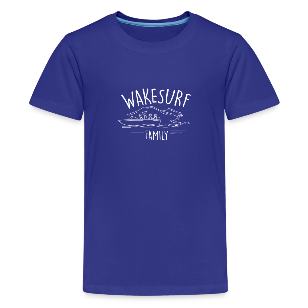 Wakesurf Family (girl and girl) Kid's Premium T-Shirt - royal blue