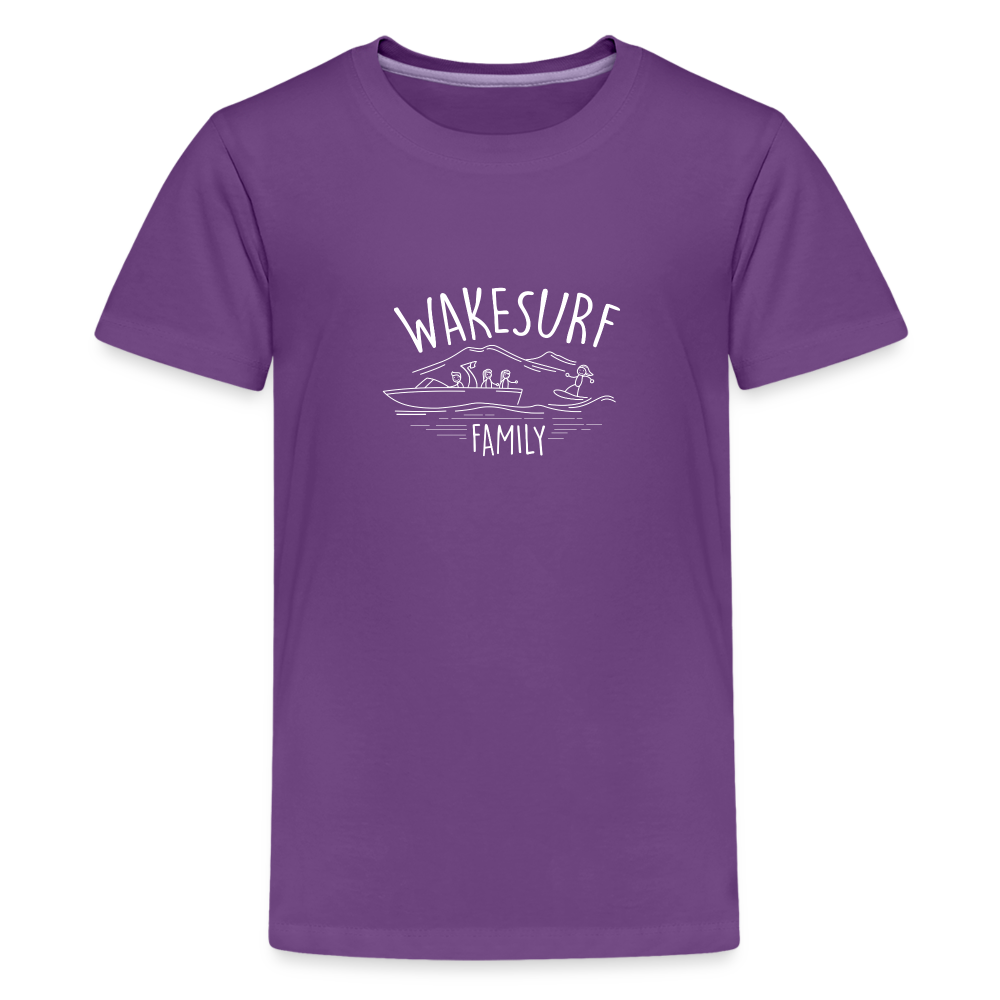 Wakesurf Family (girl and girl) Kid's Premium T-Shirt - purple