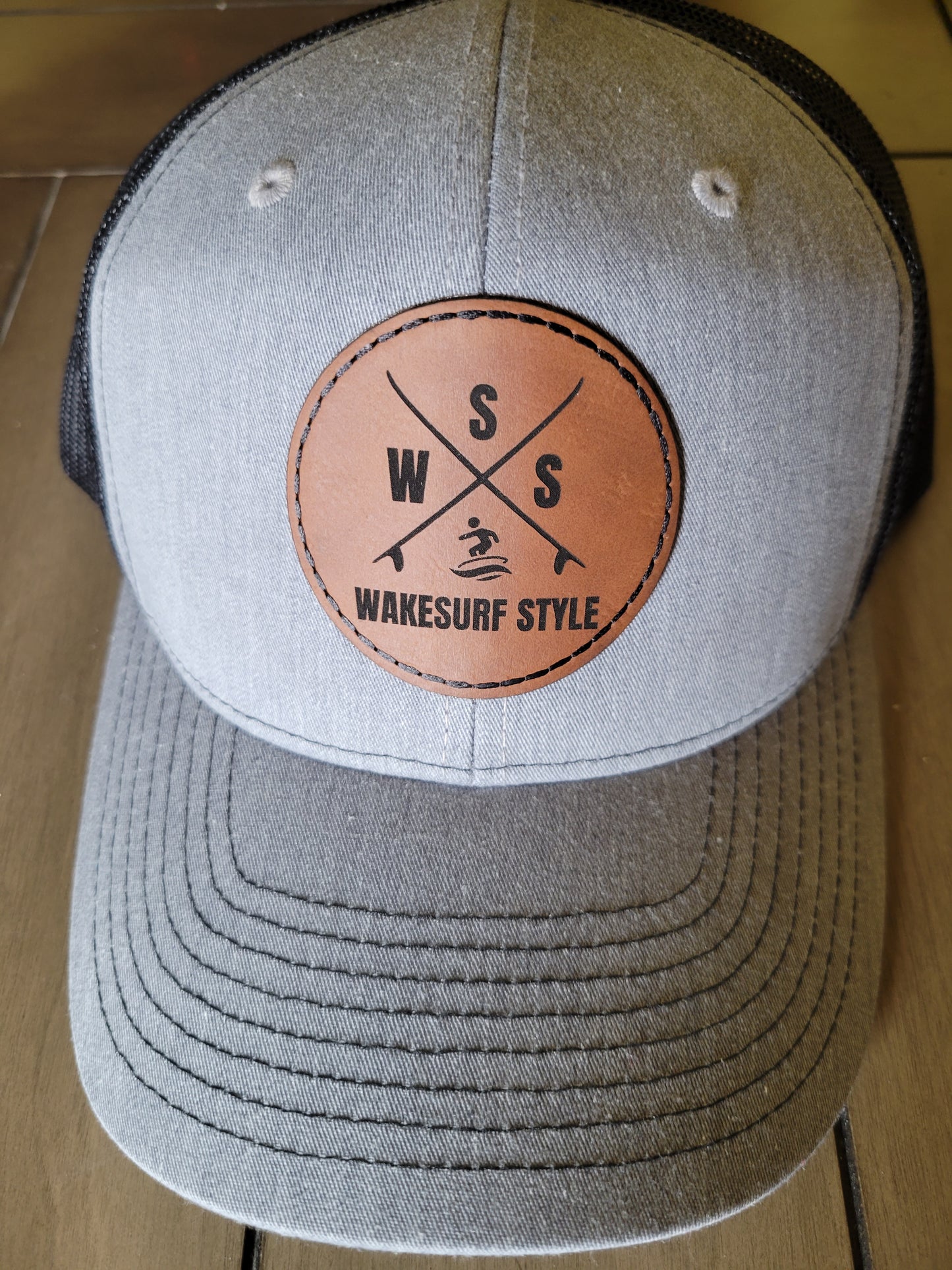 Wakesurf Style Leather Patch Baseball Hat - Updated