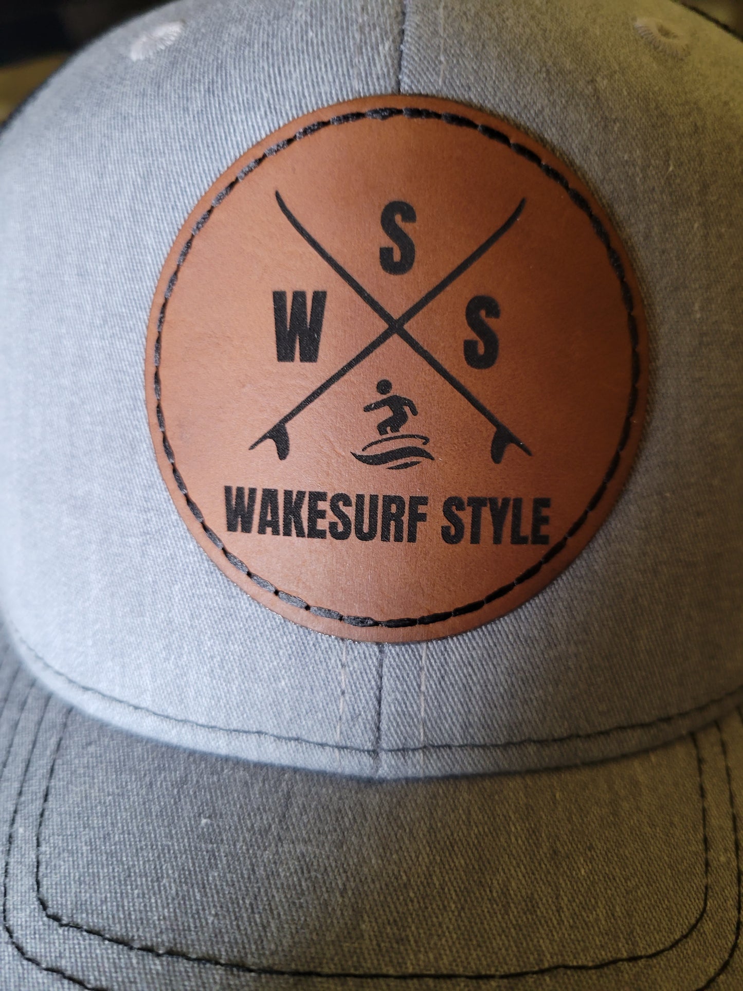 Wakesurf Style Leather Patch Baseball Hat - Updated