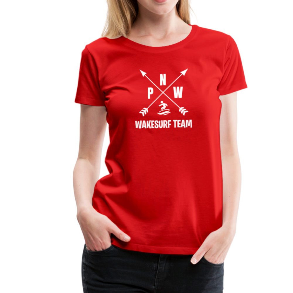PNW Wakesurf Team Women’s Premium T-Shirt - red