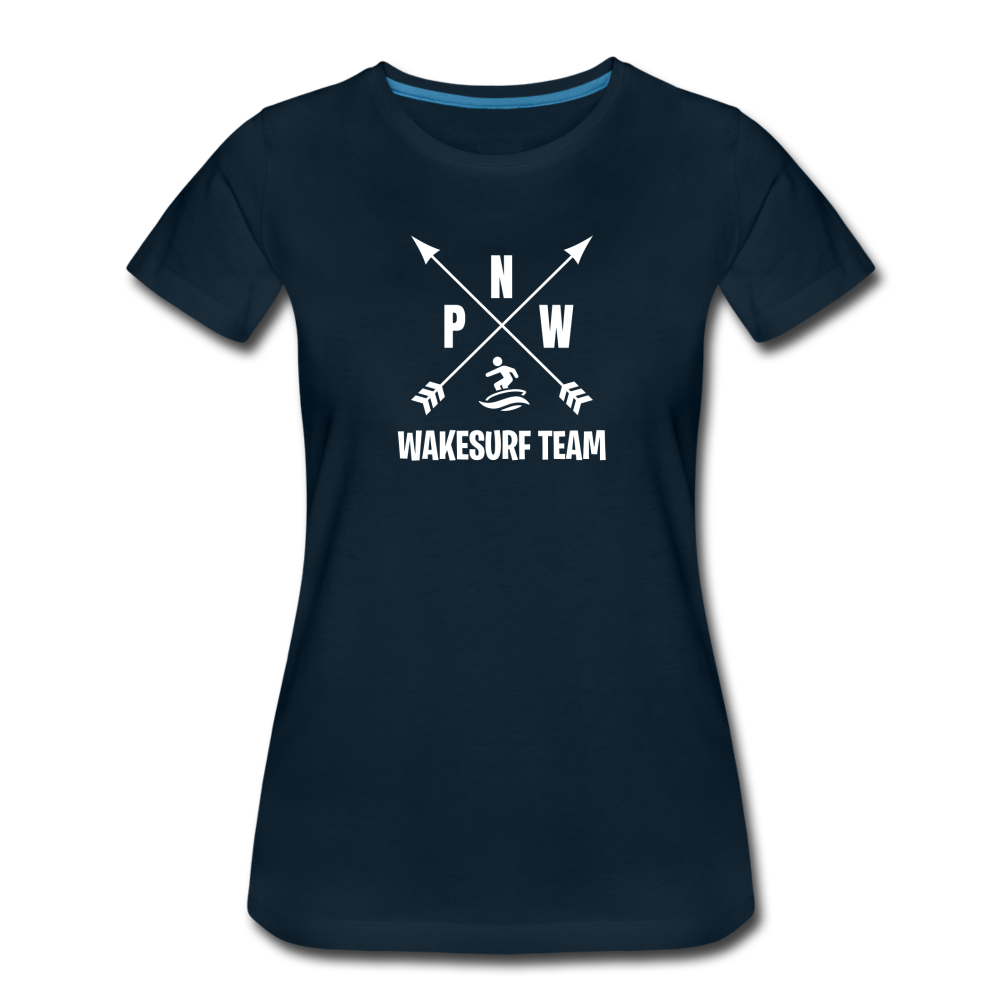 PNW Wakesurf Team Women’s Premium T-Shirt - deep navy